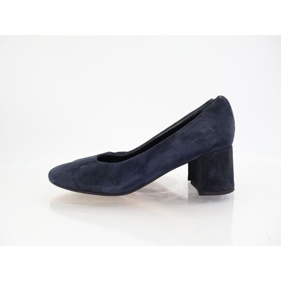 Cordani Gracie Pump Women Size 37 6.5 / 7 Blue Suede Slip On Block Heel Career - Picture 3 of 9